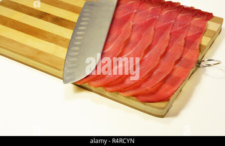 Italienischer Speck, geräucherter Schinken lecker Stockfoto