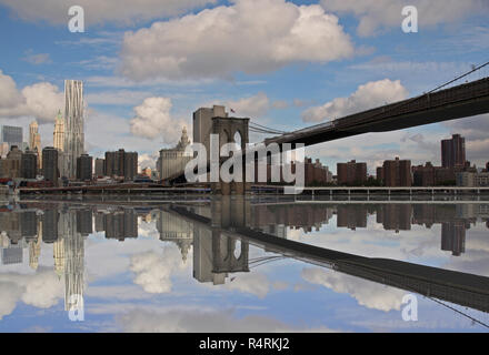 An der Brooklyn Bridge Stockfoto