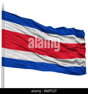 Costa Rica Flagge am Fahnenmast Stockfoto