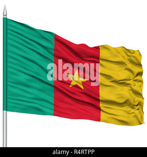 Kamerun Flagge am Fahnenmast Stockfoto