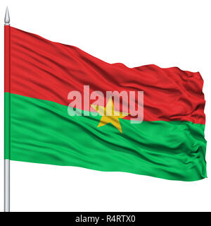 Burkina Flagge am Fahnenmast Stockfoto