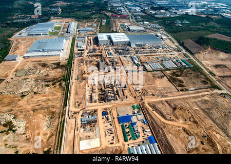 Industrial Estate Land Entwicklung Erdarbeiten und Bau, Thailand Stockfoto