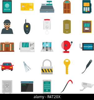 Einbrecher, Räuber mugger plunderer Symbole gesetzt. Flache Darstellung von 25 Einbrecher, Räuber mugger plunderer Vector Icons isoliert auf weißem Stock Vektor