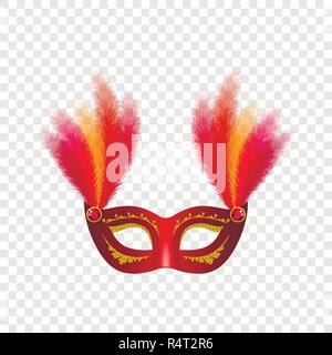 Karneval Maske venezianische Mockup eingestellt. Realistische Abbildung von 4 Karneval Maske venezianische mockups Für auf transparentem Hintergrund Stock Vektor