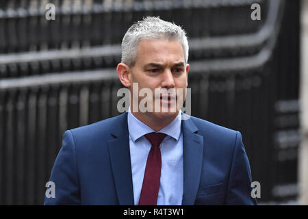 Brexit Staatssekretär Stephen Barclay in Downing Street, London. Stockfoto