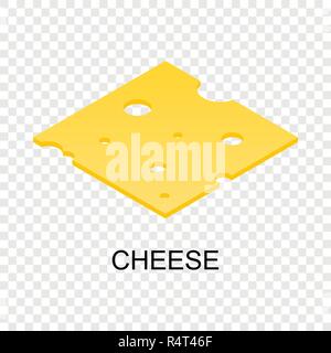 Schnittkäse Symbol. Isometrische von schnittkäse Vektor Symbol für auf transparentem Hintergrund Stock Vektor