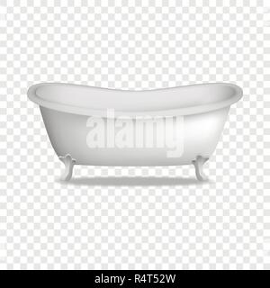 Badewanne Modell. Realistische Abbildung von Badewanne vektor Mockup für auf transparentem Hintergrund Stock Vektor