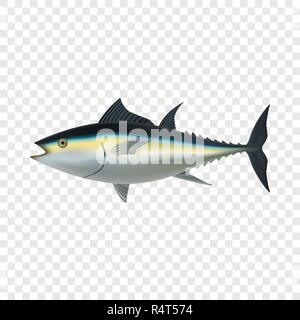 Thunfisch mockup. Realistische Abbildung von Thunfisch vektor Mockup für auf transparentem Hintergrund Stock Vektor