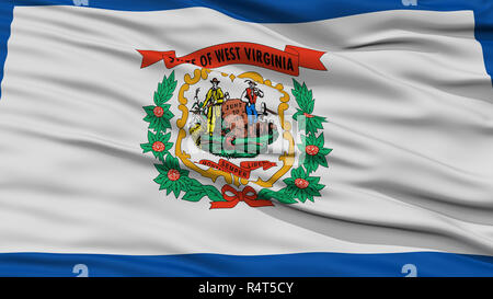 Closeup-West Virginia Flagge, USA-Staat Stockfoto