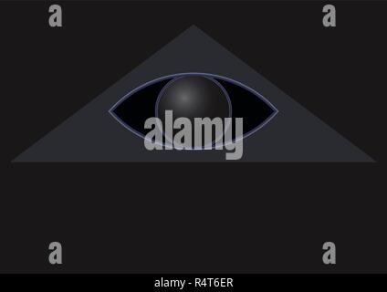 Die Freimaurer-Symbol des Auges im Dreieck. Das Auge Gottes Stock Vektor