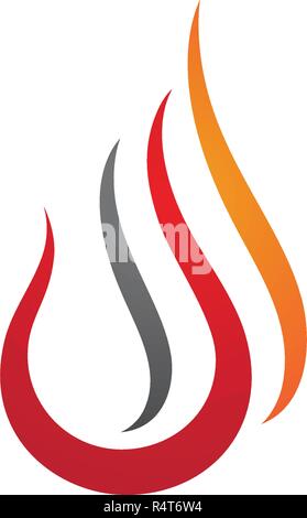 Feuer Flamme Vector Illustration Design Template Stock Vektor