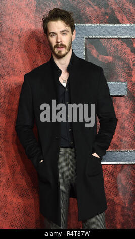 Foto muss Gutgeschrieben © Alpha Presse 079965 27/11/2018 Sam Keeley Mortal Engines Weltpremiere auf der Cineworld Leicester Square London Stockfoto