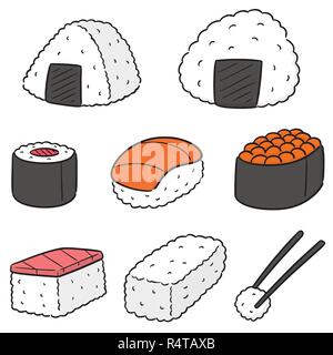 Vektor einrichten der japanischen Essen Stock Vektor