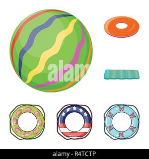 Mehrfarbige schwimmen Kreis cartoon Symbole im Set Sammlung für Design. Verschiedene lifebuoysvector Symbol lieferbar Abbildung. Stock Vektor