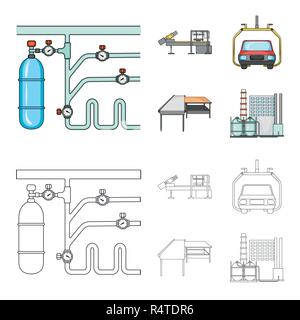 Automobilindustrie und andere Symbol im Cartoon, umriss Stil. Neue Technologien Symbole in der Sammlung. Stock Vektor