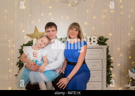 Papa Mama und Tochter Stockfoto