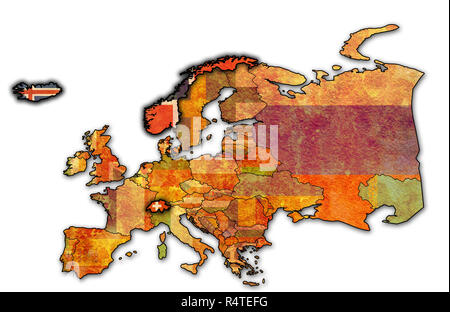 Karte der Europäischen Freihandelsassoziation Stockfoto