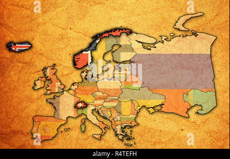 Karte der Europäischen Freihandelsassoziation Stockfoto