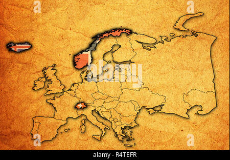 Karte der Europäischen Freihandelsassoziation Stockfoto