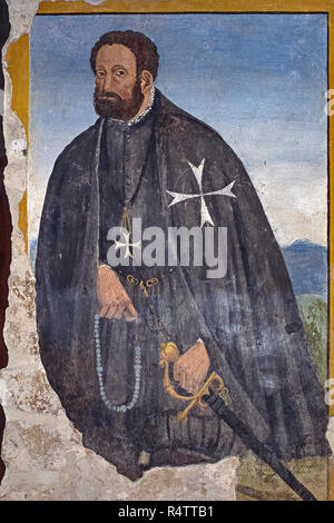 Italien, Basilicata, Provinz von Potenza, Venosa, Trinity Abtei - oder L'Incompiuta Chiesa Vecchia (Fresko aus dem 15. Jahrhundert) Stockfoto