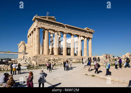 Athen. Griechenland. Der Parthenon auf der Akropolis. Stockfoto