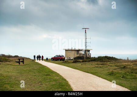 Küstenwache lookout Station in Hengistbury Head, Dorset, Großbritannien. 2018 Stockfoto