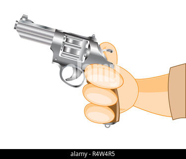 Hand mit revolver Stockfoto