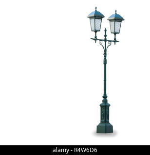 Alte vintage stret Lampe über Weiß isoliert Stockfoto