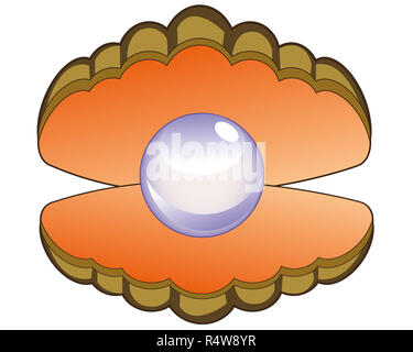 Perle in der Muschel Stockfoto