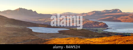 Kyle der Zunge Panorama, Sutherland Stockfoto