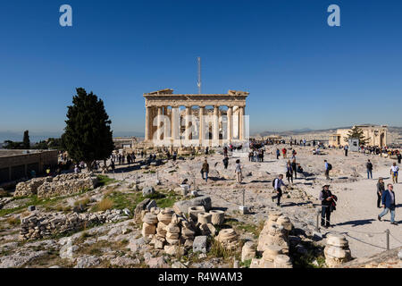 Athen. Griechenland. Der Parthenon auf der Akropolis. Stockfoto