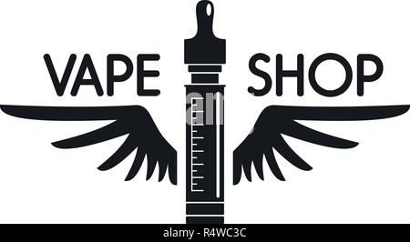 Flügel vape shop Logo. Einfache Abbildung von Flügeln vape shop Vector Logo für Web Design auf weißem Hintergrund Stock Vektor