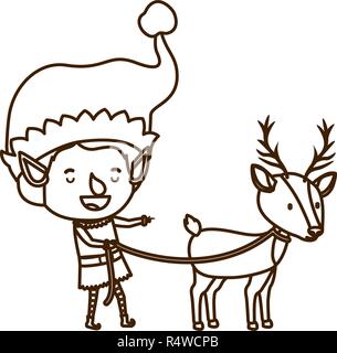 Elf mit Rentier avatar Charakter Stock Vektor