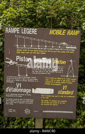 Die NS-V1 Rakete Startrampe im La Coupole u-Beton Bunker Komplex in der Nähe von Saint-Omer im nördlichen Frankreich. La Coupole u-con Stockfoto