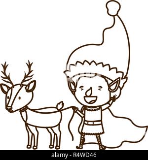 Elf mit Rentier avatar Charakter Stock Vektor