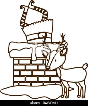 Elf mit Rentier avatar Charakter Stock Vektor