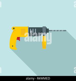 Schlagbohrmaschine, Symbol. Flache Abbildung: bohrhammer Vektor Symbol für Web Design Stock Vektor