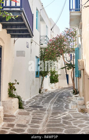 Traditionellen Weißen Gasse in Paros Stockfoto