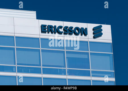 SANTA CLARA, CA/USA - Oktober 20, 2018: Ericsson Corporation Hauptsitz im Silicon Valley. Ericsson ist eine Netzwerk- und Telekommunikationsunternehmen. Stockfoto