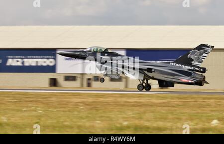 Belgische Luftwaffe F-16 Fighting Falcon bei der Royal International Air Tattoo 2018 Stockfoto