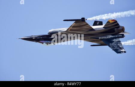 Belgische Luftwaffe F-16 Fighting Falcon bei der Royal International Air Tattoo 2018 Stockfoto