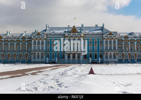 Katherines Saal Palace in Zarskoje Selo (Puschkin) im Winter, Russland Stockfoto