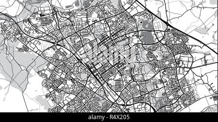 Urban vektor Stadtplan von Milton Keynes, England Stock Vektor