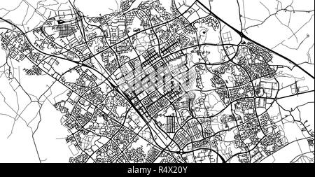 Urban vektor Stadtplan von Milton Keynes, England Stock Vektor