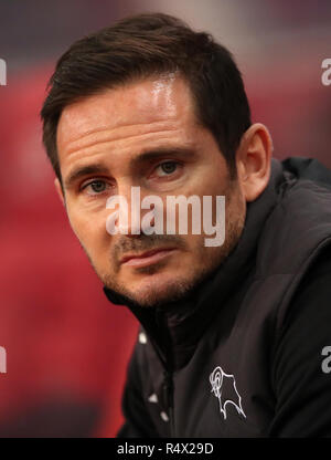 Derby County Manager Frank Lampard während der Sky Bet Championship match bei der bet365-Stadion, schüren. Stockfoto