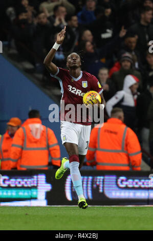 Aston Villa Tammy Abraham feiert ersten Ziel seiner Seite des Spiels zählen während der Himmel Wette WM-Match in der Villa Park, Birmingham. Stockfoto