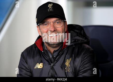 Liverpool Manager Jürgen Klopp vor dem UEFA Champions League, Gruppe C Spiel im Parc des Princes, Paris. Stockfoto