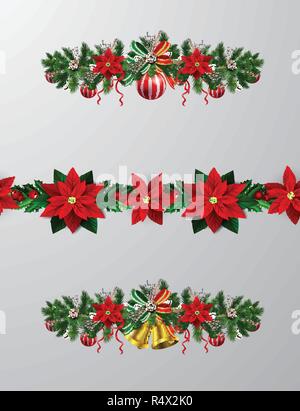 Christmas tree branch Dekorationen Stock Vektor