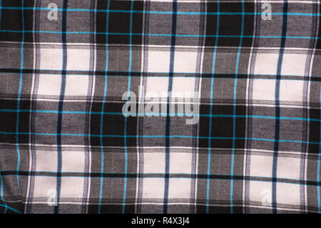 Weiß-Schwarz Textil Textur der karierten Hemd nützlich als Hintergrund Stockfoto