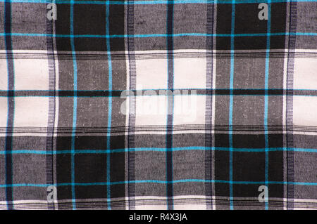 Weiß-Schwarz Textil Textur der karierten Hemd nützlich als Hintergrund Stockfoto